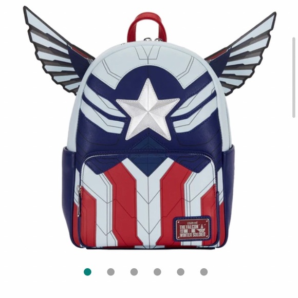 NWT Loungefly Disney Falcon Captain America Cosplay Mini Backpack - Picture 5 of 5
